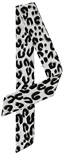 Allegra K Skinny Schal für Damen, dünn, lang, modisch, Leopardenmuster - Grau -