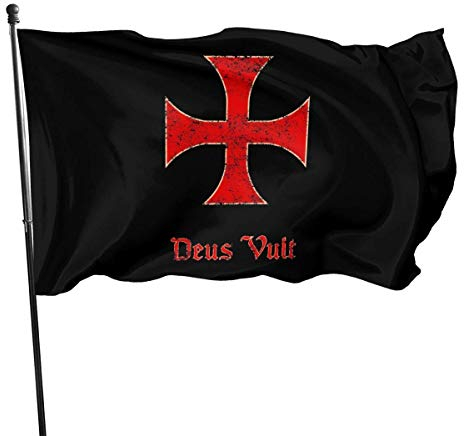Deus Vult Knights Templer Garten Flagge Banner Flagge für innen/außen 3 X 5