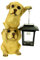 Kremers Schatzkiste Hundepärchen Turm mit Solarlaterne Figur Gartenfigur 24 cm Tierfigur Hund Labrador