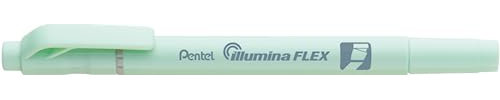 Pentel SLW11P-KE Illumina Flex Textmarker in Pastellfarben mit Doppelspitze zum Hervorheben, Unterstreichen, Markieren und Akzente setzen, schlanke Stiftform, grün, 1 Stück