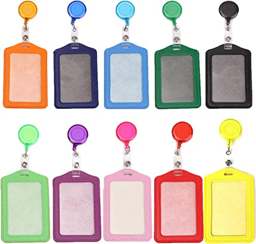 Ausweishüllen, ID Kartenhalter mit Retractable Schlüssel Jojo, Ausweishalter, für Geschäftsereignisse, Ausstellungen, Büro und Schulbedarf, 10 Stück