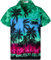 V.H.O. Funky Hawaii-Hemd, Herren, Kurzarm, Beach, Eclectic-Grün, 6XL