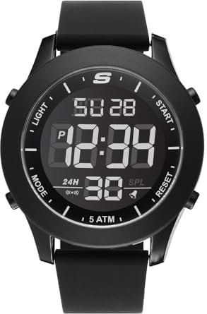 SKECHERS Herren Analog Quartz Uhr mit Silicone Armband SR5107