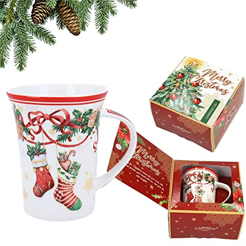 Carmani Mug en porcelaine décoré sur le thème de Noël 350 ml