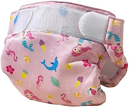 FREDS SWIM ACADEMY Wiederverwendbare Schwimmwindel - Swim Nappy mit Klettverschluss, Baby-Schwimmhose aus weichem Material, verstellbar & einfach anzulegen (Pink, 1)