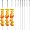 Brochettes de Barbecue en Acier Inoxydable de 40 cm avec poignée, bâtons de Cocktail, Brochettes de Légumes Pics en Verre à Martini réutilisables 10pcs