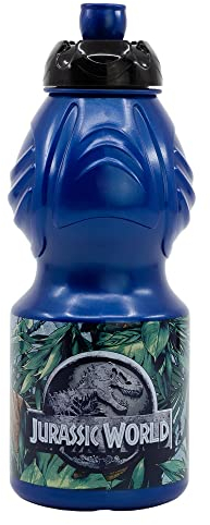 Botella de agua de plástico infantil con cierre anti goteo de 400 ml de Jurassic World