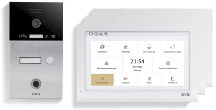 GVS - 1-Familienhaus IP Video Türsprechanlage AVS5430A - Mit 3x10 Zoll Monitor, App, HD-Kamera & Türöffner Funktion (Fingerprint/RFID) - Türklingel Sprechanlage Gegensprechanlage