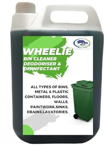 FILO Wheelie Bin Cleaner Disinfectant & Deodorizer Floral 5L - For Outside Bins Plastic Containers Floors Walls Paintwork Sinks Drains | All-Purpose Odour Remover & Freshener.