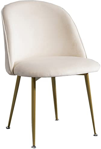 GIZNXBA Esszimmerstühl Samt, Schalenstuhl Rosa Polsterstuhl Retro Mit Goldenem Metallbein, Küchenstuhl Aus Weichem Samt Mit Sitz Und Rückenlehne, Freizeit-Beistellstühle (Color : /Blue)
