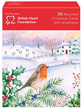 Museums and Galleries Weihnachtskarten, 30 Stück, British Heart Foundation, Weiß