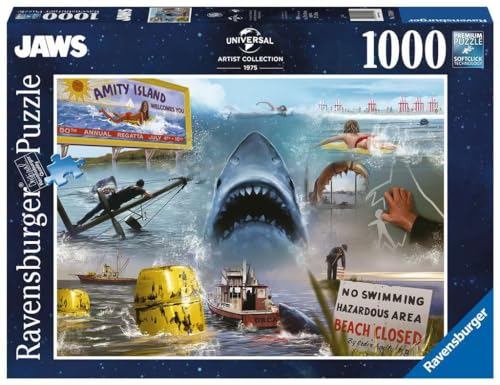 Ravensburger Puzzle 17450 - Jaws - 1000 Teile Universal Vault Puzzle für Erwachsene und Kinder ab 14 Jahren