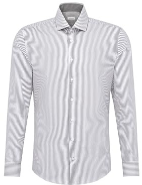 Seidensticker Herren Business Hemd Slim 1/1 Kentkragen Bügelfrei 100% Baumwolle