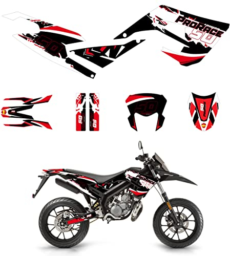 RED Premium Dekor Aufkleber kompatibel mit DERBI Senda DRD Extreme 50 ab 2018
