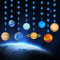 Sonnensystem-Dekoration, Banner, acht Planeten, Girlande mit blauem schimmerndem Stern, Premium-Papier-Galaxie-Weltraum-Girlande für Kinderzimmer, Astronauten-Geburtstagsparty-Zubehör, SONGTIY