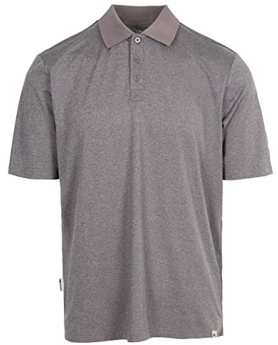 Trespass Mens Polo Shirt Quick Dry Plain Active Gedding Dark Grey Marl