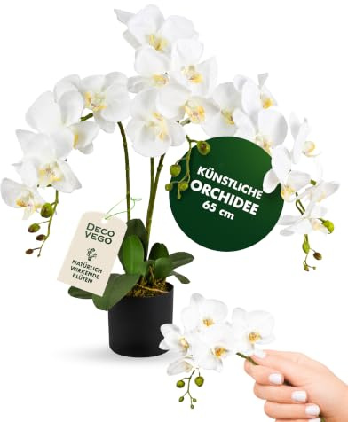 Decovego Orchidea Pianta da Vaso Artificiale Selezione, Selezione pianta di Orchidee :Orchidea Modello 7
