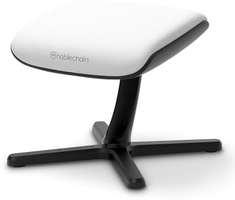 noblechairs Footrest V2.0, White Edition, 45-Grad Neigung, Premium Materialien, High-Tech Vinyl Bezug, Weiß