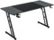XMTECH 140 x 60cm Gaming Tisch, Z-Frame Gaming Schreibtisch, Computertisch mit Kohlefaseroberfläche, Ergonomischer PC Tisch mit Kopfhörerhaken und Getränkehalter, Schwarz