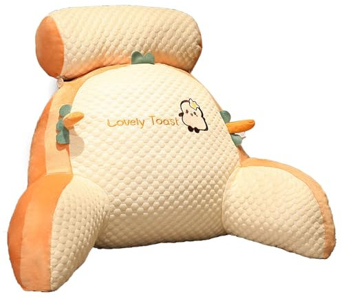 HSEECR Reading Pillow with Arms for Bed - Reading Cushion for Bed Back Support with Support Arm Detachable Backrest Pillow Washable Support Rest Pillow for Reading Relaxing Watching TV (D)