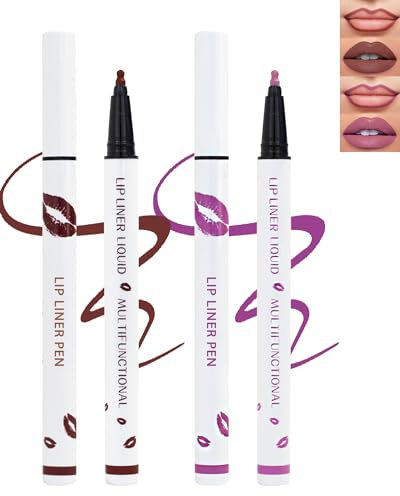 Matte Lip Liner-2Pcs,2 in 1 Cherry Red Orchid Liquid Lipliners Pencil & Lip Stick, Long Lasting Waterproof Non-Stick Cup Lip Tint Stain, Stay On Lipstick 24 Hours,Lip Glosses Makeup Gift for Women-6+8