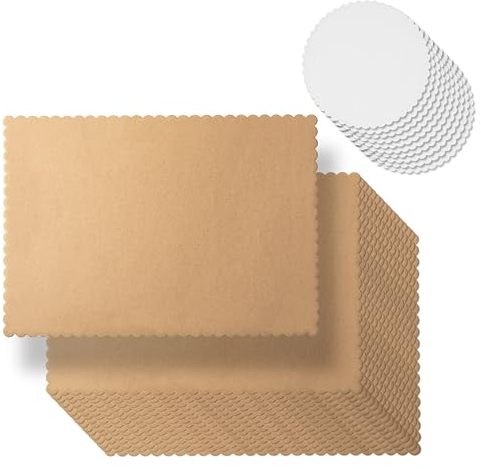 McEtt Lot de 50 sets de table jetables en papier kraft - Grande taille 34,3 x 24,1 cm - Pour table à manger, mariage ou fête