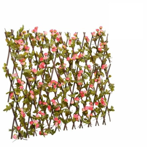 ZEYUAN Rankgitter mit Künstlichem Efeu 5 STK. Erweiterbar 180x60 cm, Rankhilfe, Spaliere Und Rankhilfen, Kletterhilfe Für Pflanzen, Rosenstütze, Tomatenturm, Kletterrosen, Rosenrankgitter - 366579