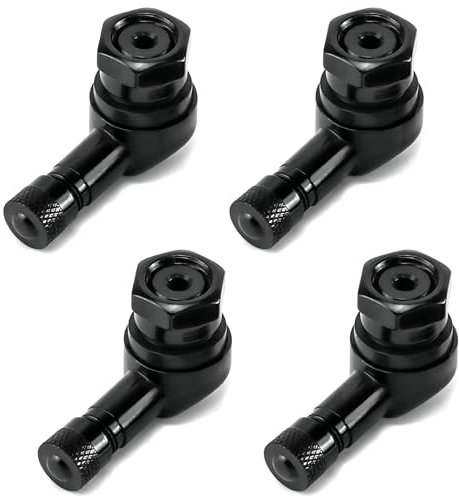 Set di 4 Adattatori per Valvola del Pneumatico in Lega per Moto, Estensioni Valvola Metallica a 90 Gradi per Mantenere la Pressione dei Pneumatici, Universale per Cerchioni da 11,33 mm