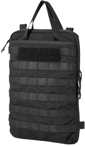 Cargo Works Taktische MOLLE-Laptophülle, wasserabweisend, schlank, 38,1 cm (15 Zoll) Tech-Organizer mit anpassbarem Stauraum für Laptop und Zubehör, Schwarz, Modern