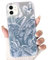 NITITOP Compatible for iPhone 11 Case Cute Butterfly Pattern for Women Girl Glitter Laser Shiny Feather Yarn Style Aesthetic Shockproof Hard Protective Phone Cover - Blue