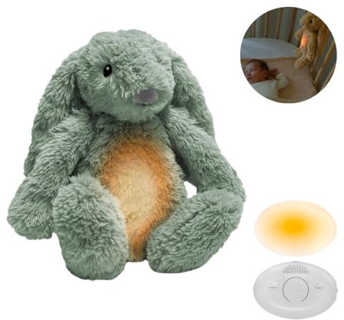 ZAZU - Ro le Lapin | Aide au Sommeil pour Bébé avec Batterie Rechargeable Veilleuse Multicolore, Sons Apaisants, Capteur de Pleurs, Arrêt Automatique & Charge USB-C (Vert)