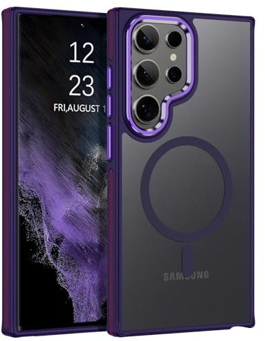 YINLAI for Samsung Galaxy S22 Ultra Case Compatible with Magsafe Magnetic Translucent Samsung S22 Ultra Phone Case Slim Protection Cover for Samsung S22 Ultra 6.8, Purple