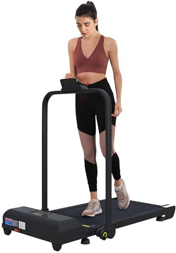 HOMCOM Folding Treadmill Walking Pad, 2.5HP Portable Under Desk Treadmill with Handle, Running Jogging Walking Machine, 1-10KM/H, with Remote Control and LED Display