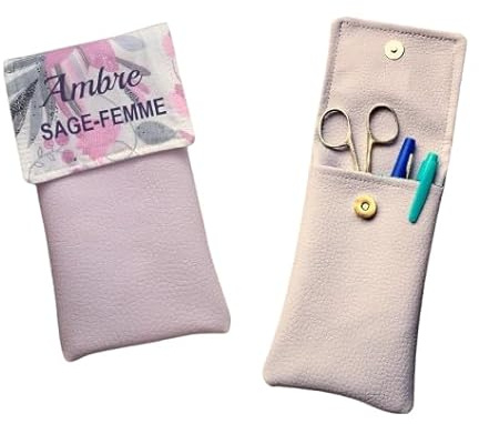 pochette d'infirmière pour poche blouse avec prénom personalisé aimantée soignant docteur médecin cadeau Sage Femme Ash Aide-soignante