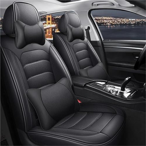 DZSQHDSAF Sitzbezüge Auto Autositzbezug für Mercedes für A-Klasse W168 W169 W176 W177 für A-Klasse A160 A180 A190 A200 A220 A250 Sitzschoner Auto(Black+Pillow)