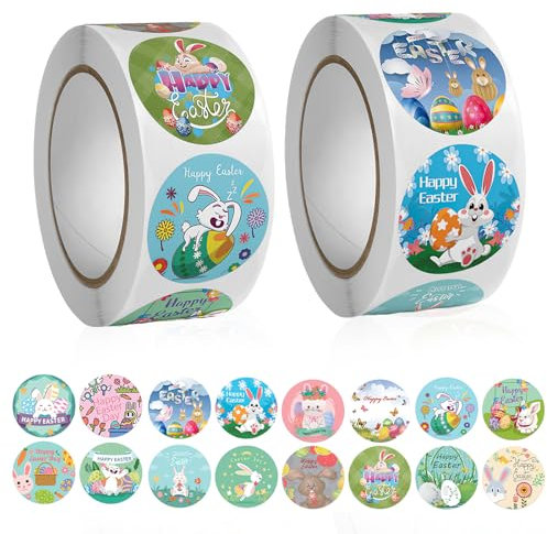 2 Stück Osteraufkleber, Aufkleber Ostern, Sticker Ostern, Ostersticker, Ostereier Sticker, Stereierfarbe, Kinder Ostern Geschenk, Dekoration Aufkleber für Umschlag Tasche