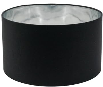 ValueLights | Reni Medium Pendant Shade Black & Chrome Inner with Warm White Bulb | Shades, Home Décor & Improvement Essential | Light Bulb Included | 350mm Shade Width