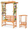RELAX4LIFE Arche de Jardin avec Banc 2 Places et Treillis Latéral Supérieur pour Plantes Grimpantes, Arceau avec Banc de Jardin Décoratif Extérieur, pour Jardin Terrasse Patio (S | 120x58x189cm)