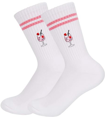 YYSWSAKY Aperol Socken, Tennissocken, Aperol Geschenk, Aperol Spritz Sportsocken, Bestickt Tennis Socken, 36-42 Baumwolle für Damen Herren, Geschenk für Cocktail-Liebhaber