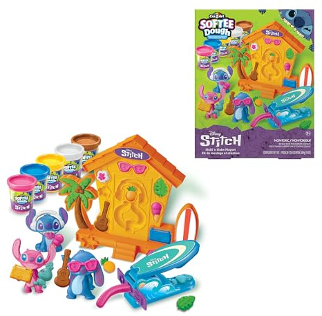 Lexibook, Stitch Kit de Création de Figurines, CRDOUGH50D | Pâte à modeler souple et malléable