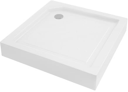 Receveur de douche - Kit complet - Blanc - 85 x 85 x 14 cm - Charge maximale : 260 kg - Moderne - Pour salle de bain et hôtel - Montage flexible - Surface antidérapante