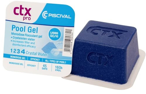 PISCIVAL | [Pack de 10] Pool Gel Floculante en Monodosis 90g | Agua Cristalina para Piscinas | Mejora la Filtración y Retiene Partículas | Fácil de Usar en Skimmer | No Uso Profesional