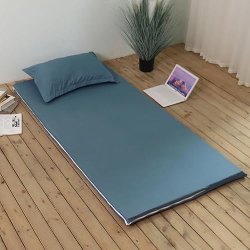 Boden-Futon-Matratzenbezug mit Reißverschluss - Einfarbiger Vollschutz-Matratzenschoner, waschbar, staubdicht, abnehmbarer Futonbezug mit Reißverschluss für japanische Tatami-Bodenmatratze (Dunkelblau