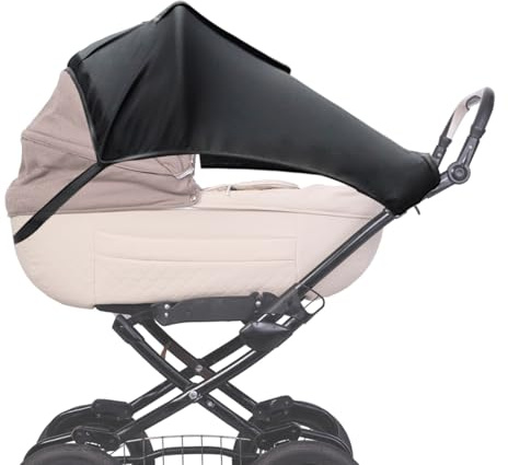 Kinderwagen Sonnenschutz Sonnenschirm Universal Sonnenschirm mit Oberlicht für Baby Sommer Outdoors Schwarz