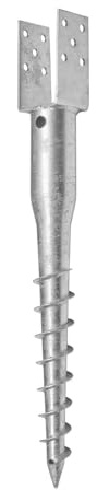 ADGO - Einschraubbodenhülse - Einschraub Bodenhülse Typ U - 100x720mm - Einschraubhülse, Pfostenträger für Zaun, Schaukel, Pergola - aus 2 mm dickem Blech, Verzinkt, Rostfrei - 4 Stück