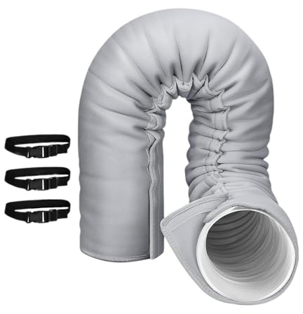 Gaine isolante pour climatisation - Isolation thermique - Protection réglable en longueur pour tuyau d'évacuation d'air dans la restauration, l'hôtel, la maison