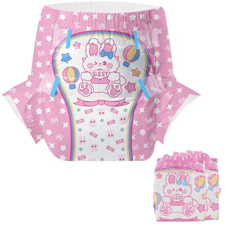 CutiePlusU Disposable Printed Nappies Diapers 2 Count for Men Women L | Maximum 5000ML Overnight Absorbency(95-120cm)