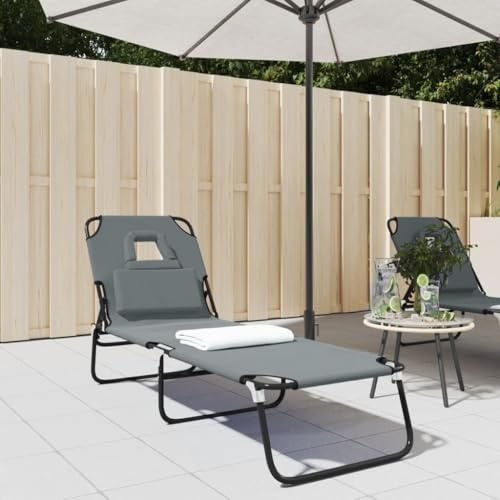 Frdhee Gartenstuhl Hochlehner Kippliege,Sonnenliege Klappbar Oxford-Gewebe & Pulverbeschichteter Stahl,Gartenliege für Balkon,Garten & Strand