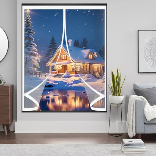Rideau de Fenetre Magnétique 66 x 136 cm Anti Froid et Chaleur Vent Isolation Phonique Imperméable Rideau de Fenetre Isolation Thermique Convient à Tous Types de Fenêtres, A