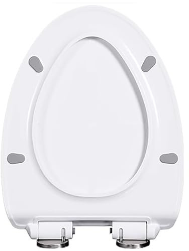Ovaler WC-Sitz mit Quick-Release-Scharnieren, verstellbarer Ersatz-Toilettendeckel für Standard-Badezimmer in V-/U-Form, einfach zu installieren